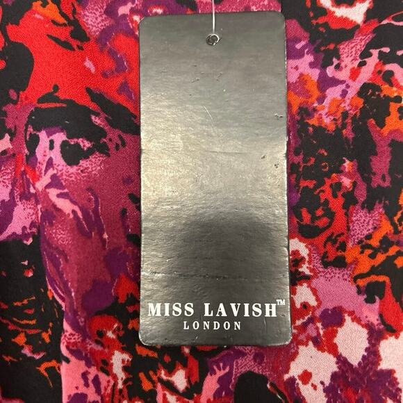 Miss Lavish Red & Pink Floral Midi Kaftan Swim Cover Up Dress Size 3X New - Picture 12 of 15